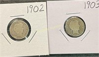 1902/03 SILVER BARBER DIMES