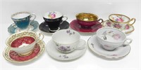 ASSTD TEACUPS & SAUCERS-ROYAL HEIDELBERG ETC