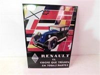 Renault tin sign. 20"