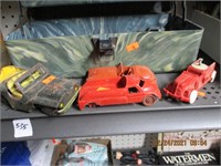 Tackle Box,Bobbers,Vtg. Toy Cars w/Issues