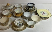 Assortment of cups and saucers  non matching