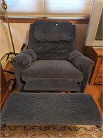 Blue rocker recliner