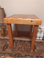 Wood table chess board