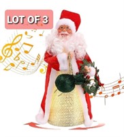 Lot of 3, Kannino Electric Musical Santa Claus wit