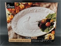Large ceramic serving platter, almost 19" long in