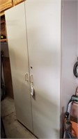 Two-door locking cabinet.