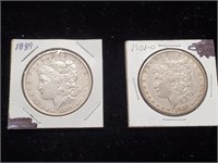 1889 1901 O 90% Silver Morgan Dollars.