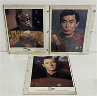 (3) STAR TREK AUTOGRAPHED PICTURES