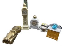 (5) Avon Perfume Bottles - Grandfather Clock, Frog
