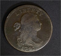 1797 DRAPED BUST LARGE CENT  VG+