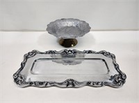 Cast Aluminum Bowl and Serving Tray