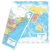 World Map Poster 33 x 24" Large Wall Map of the W