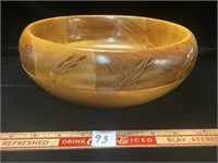 LOVELY WOOD TURNING CARVED BOWL