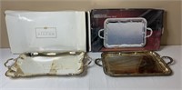 2 Silver Plated Trays W/ Boxes