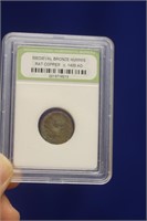 A Slabbed Medievel Bronze Nummis Coin