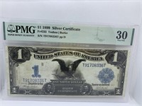 1899 SILVER CERTIFICATE $1.00 - GRADED 30 VERY