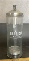 GLASS BARBACIDE JAR W/STRAINER