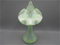 Fenton 10" seafoam green JIP vase