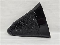 Black Glass Crackle 6" L Wall Pocket