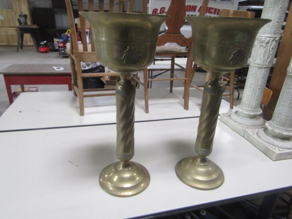 2 BRASS PLANT STANDS