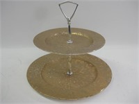 9" Tall Two Tier Ceramic Desert Tray