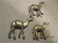Lot of 3 Brass Camels Solid