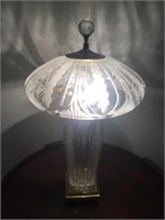 Heavy Lead Crystal Shade Two Bulb Lamp