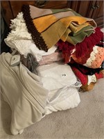 Lot of linen, bedding & multiple afghans