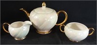 Burslem England pottery teapot, creamer and sugar