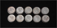 (10) 1 OZ SILVER ROUNDS