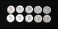 (10) 1 OZ SILVER ROUNDS
