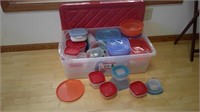 tote and lid and food storage containers