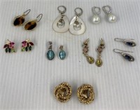 Lot of earrings 7 pairs pierced Gold circle is