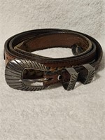 Cowboy Leather Belt With CR Sterling Buckle