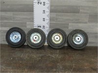 4 SOLID RUBBER WHEELS 10" X 2.75"