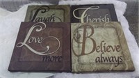 WALL DECOR 4PC EACH MEASURES 11.5X11.5