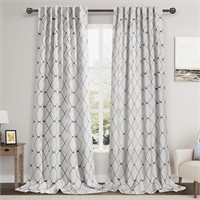 Off White Room Darkening Curtains 108 inches Long