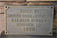 Built by Mort's Dock Plate 1929