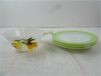 Lot of Pyrex Glassware - Painted Scoop & Green
