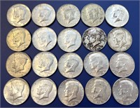(20) 1968 Kennedy Half Dollars (40%Silver)