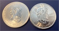 (2) Canadian 1/2 oz. Silver Coins (1 oz. Total)