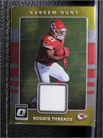 2017 OPTIC KAREEM HUNT JERSEY ROOKIE CARD