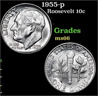 1955-p Roosevelt Dime 10c Grades GEM+ Unc