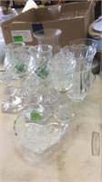 GROUP OF CRYSTAL CANDLE STICKS & VASES