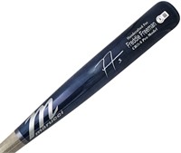 Freddie Freeman Autographed Blue Baseball Bat