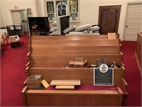 Church pew first in line 8’ 7 1/2 inches