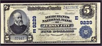 1908 $5 Jersey City National Currency