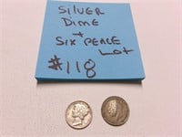 MIXED SILVER COIN LOT PENCE AND DIME