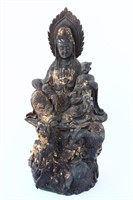 Chinese Bronze Kwan Yin Figure Group,