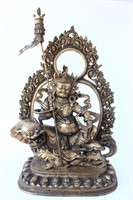 Large Chinese Gilt Bronze Jambhala,